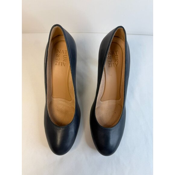 Naturalizer Michelle Pump Womens Size 8M Navy Blue Leather Slip On Comfort Heel - Picture 3 of 13